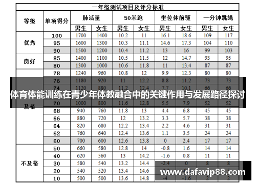 体育体能训练在青少年体教融合中的关键作用与发展路径探讨